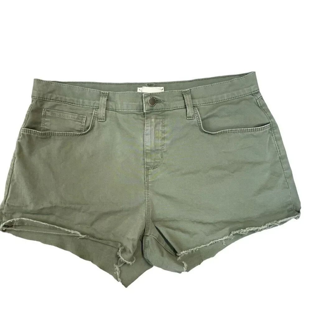 L’agence olive green stretch cotton cutoff shirts size 28